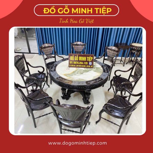 BỘ BÀN ĂN RẺ QUẠT KHẢM ỐC
