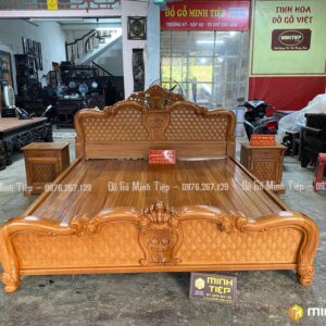 GIƯỜNG HOA HỒNG TRÁM GỖ GÕ