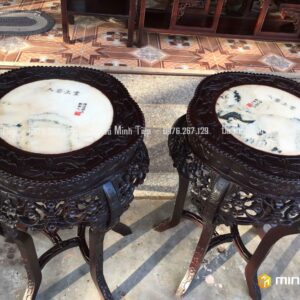 ĐÔN MAI MẶT TRÒN CỔ ĐỤC HOA LÁ TÂY