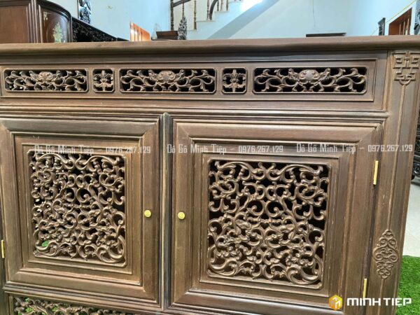 BÀN TRIỆN HUẾ TAI CONG 2 CÁNH GỖ GỤ