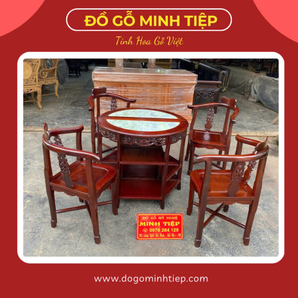 BỘ BÀN GHẾ GÓC GỖ GỤ