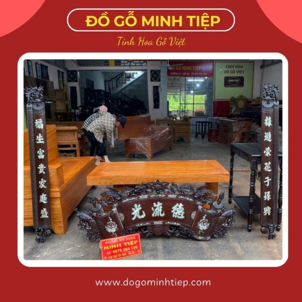 CUỐN THƯ MAI THỌ KHẢM ỐC 1M55 GỖ GỤ