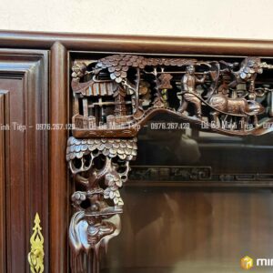 TỦ CHÈ CÁNH BẰNG KHẢM TÍCH VĂN VƯƠNG BỆ NGŨ PHÚC