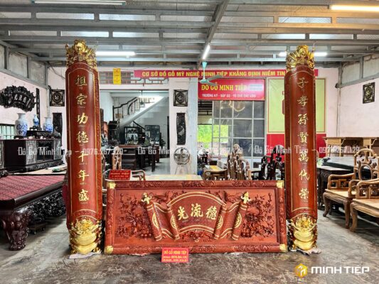 ĐẠI TỰ MAI HÓA CÂU ĐỐI LÒNG MO GỖ HƯƠNG ĐÁ