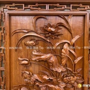 TRANH SEN VUÔNG GỖ HƯƠNG