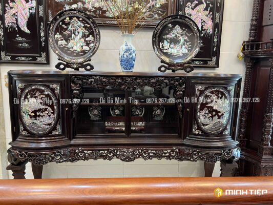 TỦ CHÈ CÁNH CONG TÍCH VĂN VƯƠNG ĐỘN THỀM