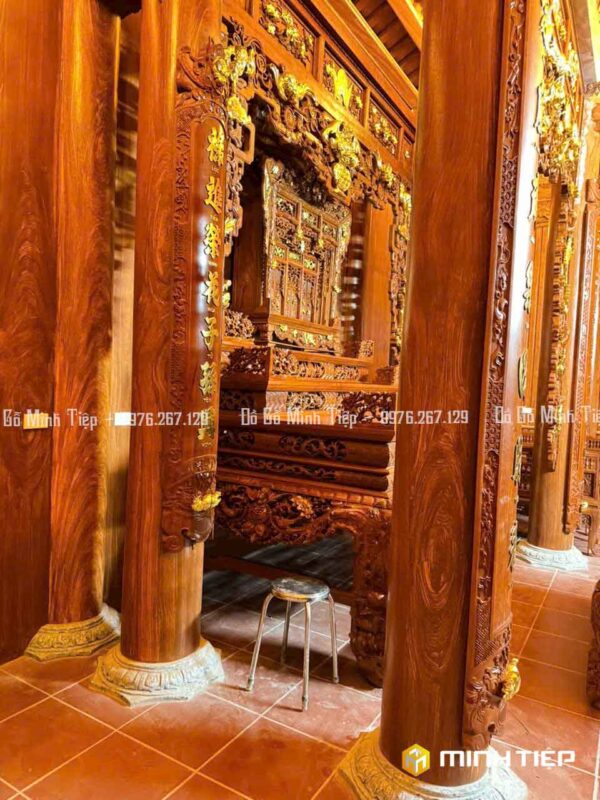SẬP THỜ MAI CÀI THỌ TAM CẤP GỖ GÕ