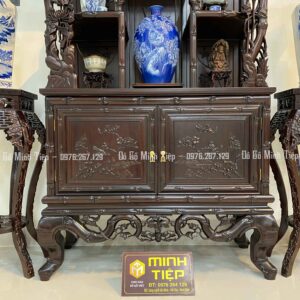 Tủ Bày đồ chạm trúc ma điểu 858