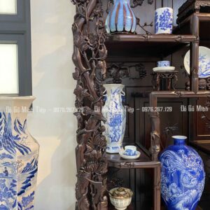 Tủ Bày đồ chạm trúc ma điểu 858