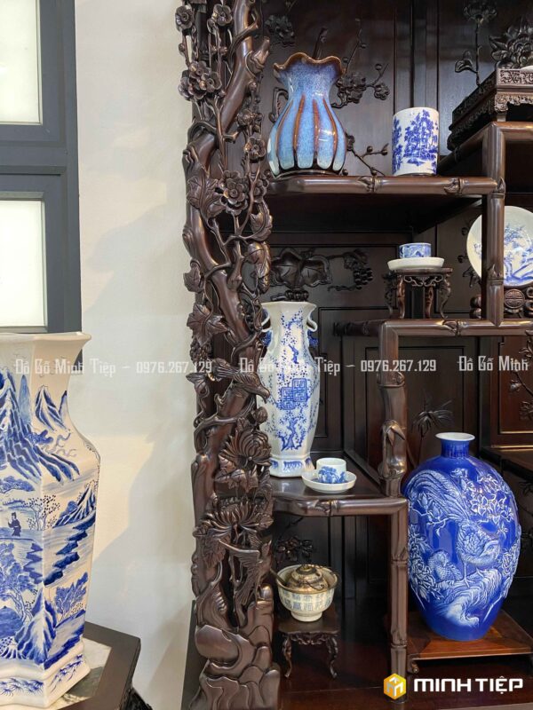 Tủ Bày đồ chạm trúc ma điểu 858