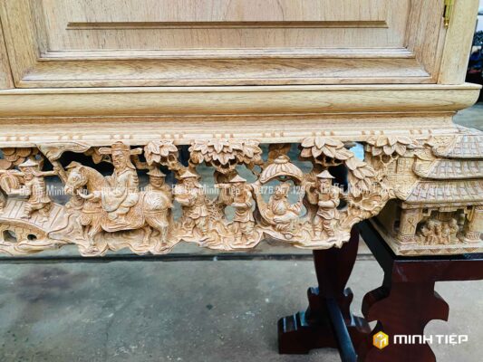 TỦ CHÈ TÍCH VĂN VƯƠNG GỖ GỤ TRẦN MỘC