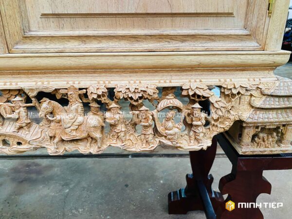 TỦ CHÈ TÍCH VĂN VƯƠNG GỖ GỤ TRẦN MỘC