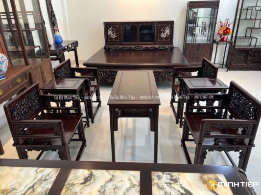 BỘ GHẾ VÁCH TRIỆN DẮT GỖ GỤ