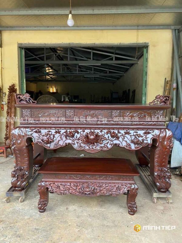 SẬP THỜ ĐỤC SEN GỖ GỤ CHÂN 24