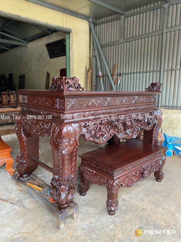 SẬP THỜ ĐỤC SEN GỖ GỤ CHÂN 24