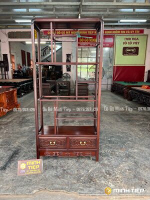 TỦ BÀY ĐỒ SOI CHỈ NGĂN KÉO ĐỤC TRIỆN GỖ GỤ