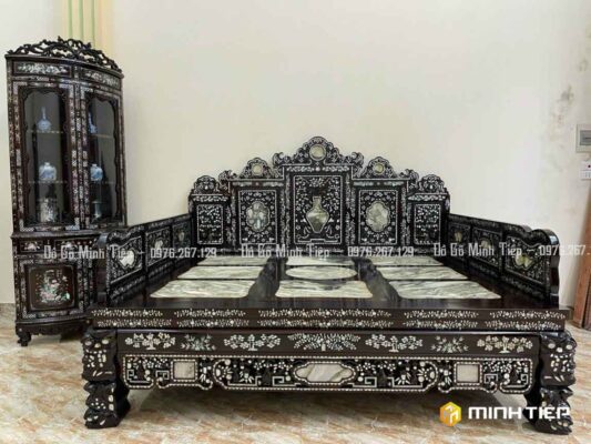 GIƯỜNG ĐẠI SƠN GỖ GỤ KHẢM ỐC