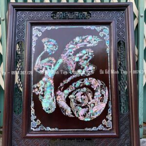 TRANH CHỮ PHÚC KHẢM ỐC GỖ GỤ