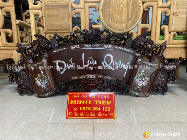 CUỐN THƯ MAI THỌ KHẢM ỐC GỖ GỤ