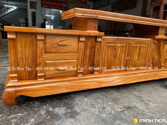 KỆ TIVI GỖ GÕ ĐỎ CAO CẤP