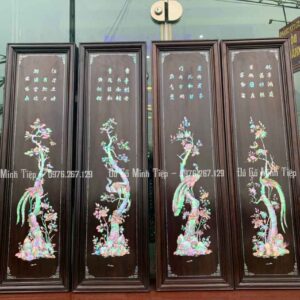 TRANH TỨ QUÝ CHIM HOA KHẢM ỐC MÃ 1