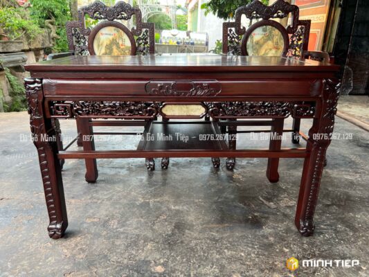 BỘ GHẾ VÁCH DẮT Ô ĐÁ TRÒN GỖ GỤ