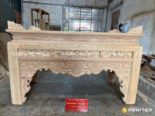 BÀN THỜ TRUYỆN NHƯ Ý LÔ SEN GỖ GỤ