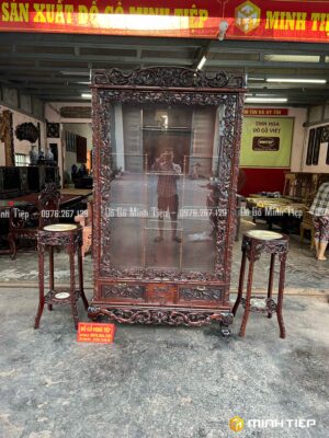 TỦ BÀY ĐỒ CHẠM TRÚC CHIM HOA
