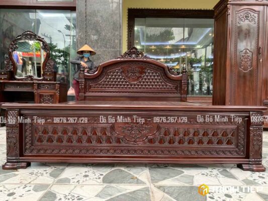 GIƯỜNG NGỦ HOA LÁ TÂY MẪU 5