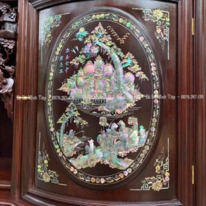 TỦ CHÈ CÁNH CONG KHẢM VĂN VƯƠNG