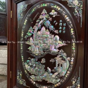 TỦ CHÈ CÁNH CONG KHẢM VĂN VƯƠNG