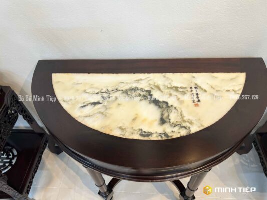 BÀN BÁN NGUYỆT LỐI PHÁP GỖ GỤ