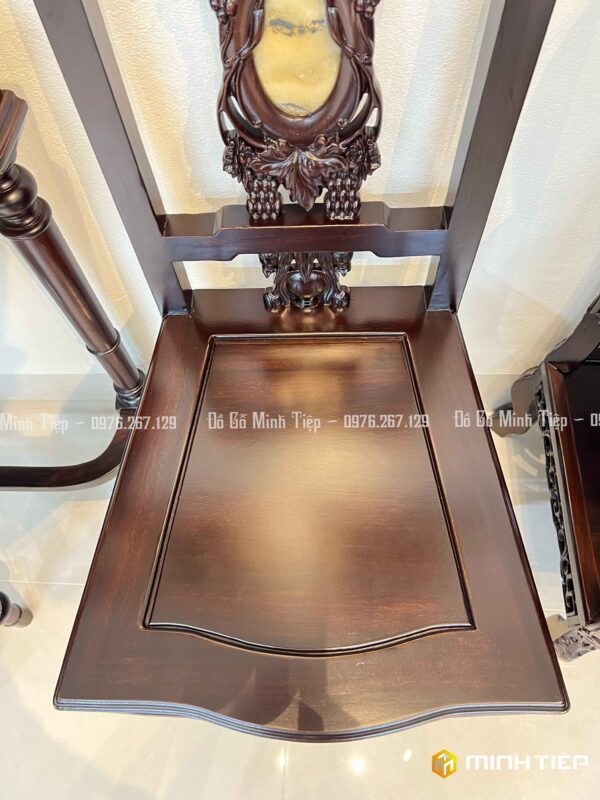 BỘ BÀN ĂN 7 MÓN GỖ GỤ TỰA ĐỤC NHO CÀI ĐÁ