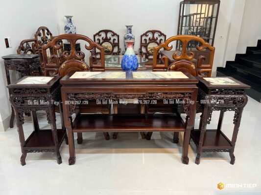 BÀN BÀY ĐỒ RIỄU NHƯ Ý GỖ GỤ