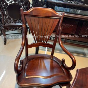 BỘ GHẾ RẺ QUẠT 5 MÓN GỖ GỤ