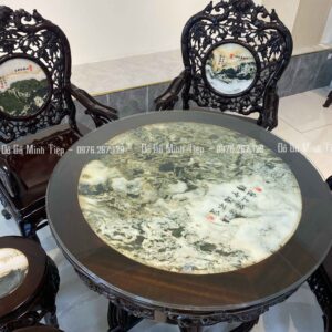 BỘ BÀN GHẾ TRÚC KÉP GỖ GỤ
