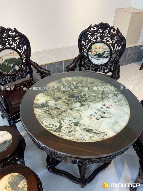 BỘ BÀN GHẾ TRÚC KÉP GỖ GỤ