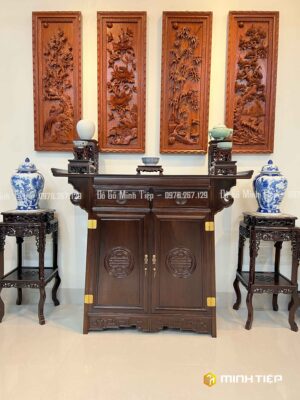 TỦ THỜ CÁNH ĐỤC CHỮ THỌ GỖ GỤ