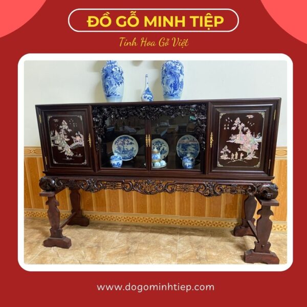 TỦ CHÈ CÁNH VĂN VƯƠNG NÈO HỒNG CHĨ BỆ NGŨ PHÚC