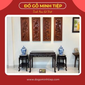 BÀN BÀY ĐỒ TRUYỆN DẮT CHÂN MÓNG GỖ GỤ