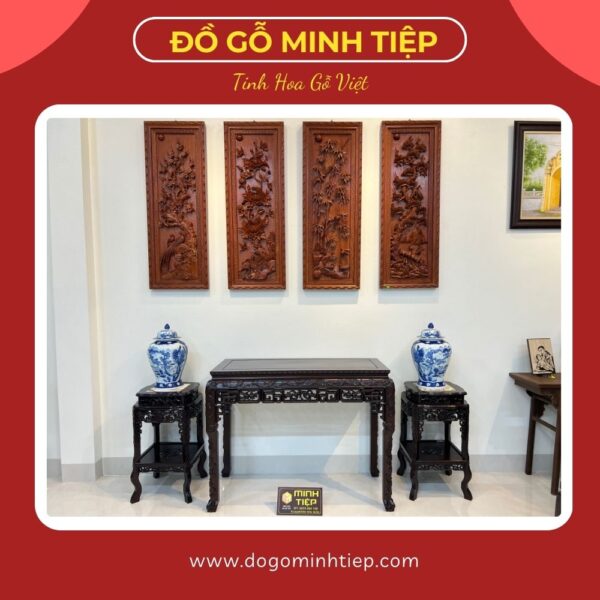 BÀN BÀY ĐỒ TRUYỆN DẮT CHÂN MÓNG GỖ GỤ