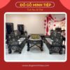 BỘ GHẾ NGŨ SƠN KHẢM ỐC GỖ GỤ