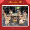 BỘ GHẾ TRÚC ĐƠN TRẦN MỘC GỖ GỤ