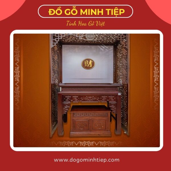 Bàn Thờ Đứng hạ nền Gỗ Hương 127_67_127 - 21tr