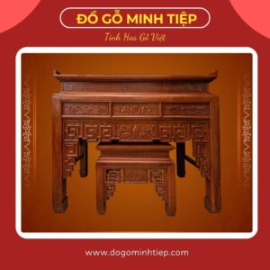 Ban Thờ Sen Hạ Nền gỗ hương 176_81_127. 26tr