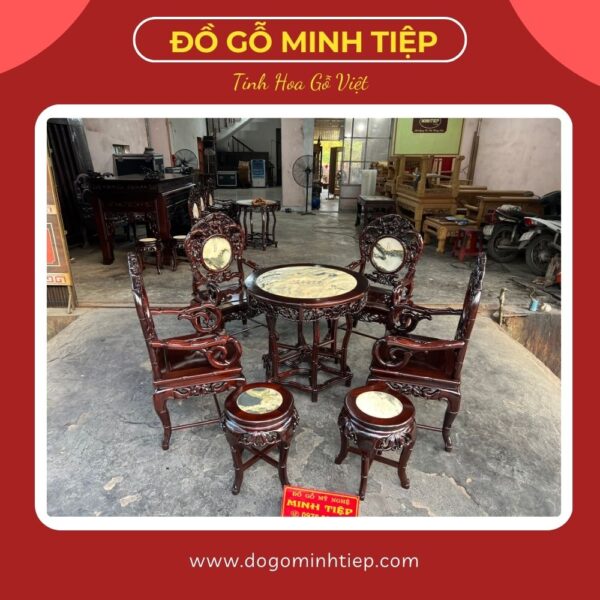 Bộ Ghế Trúc Đơn gỗ Gụ