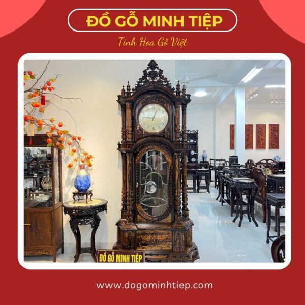ĐỒNG HỒ QUẢ TẠ GỖ MUN HOA LÀO