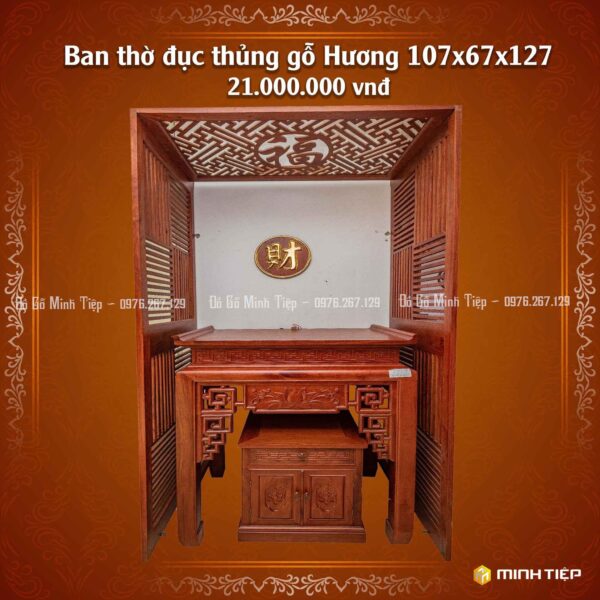 Bàn Thờ Đục Thủng Gỗ Hương 107_67_127 - 21tr
