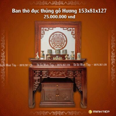 Bàn Thờ Đục Thủng Gỗ Hương 153_81_127 - 25tr