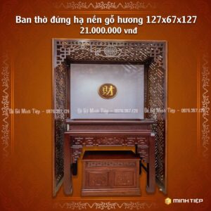 Bàn Thờ Đứng hạ nền Gỗ Hương 127_67_127 - 21tr